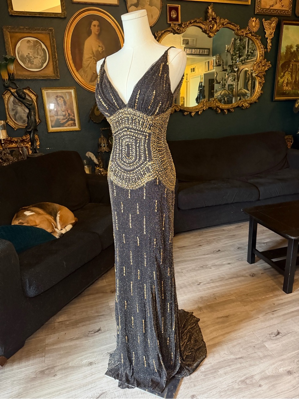 Y2K Cache Beaded Sequin Maxi Gown - Picture 10 of 10